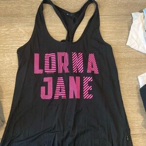 Lorna Jane Black Graphic Workout Tank S D3